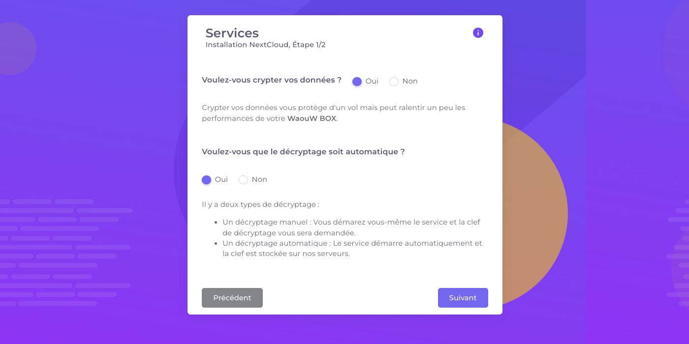 Installer le SERVICE Next Cloudde votre WaouW Box